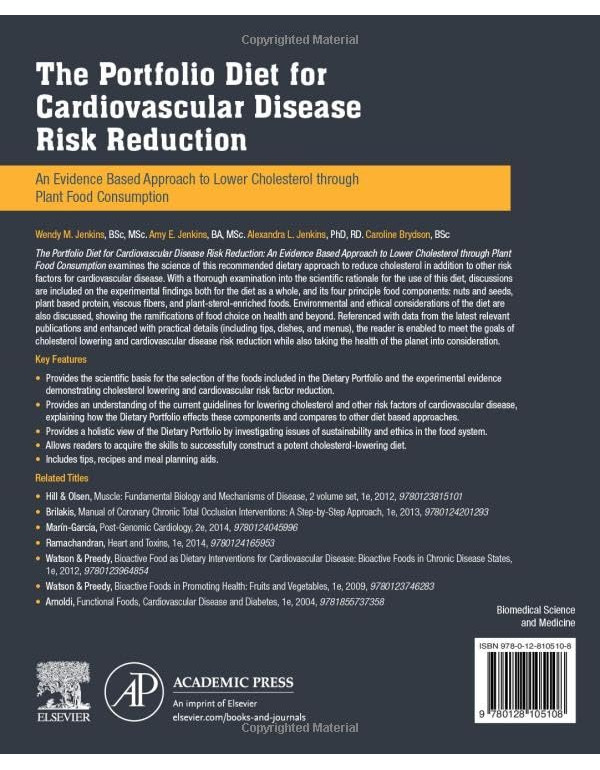 The Portfolio Diet for Cardiovascular Disease Risk Reduction by Wendy Jenkins, Amy Jenkins, 1st Edition (ISBN 9780128105108) - Paperback