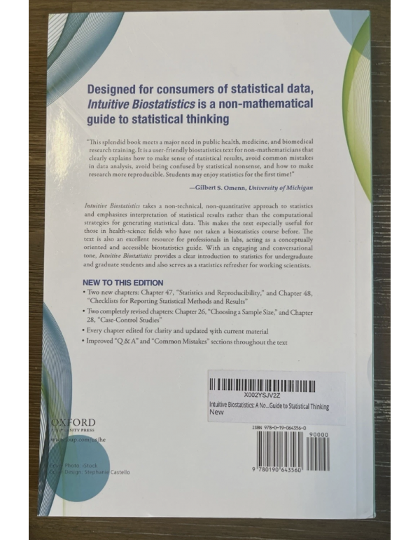 Intuitive Biostatistics 4th edition A Nonmathematical Guide to Statistical Thinking by Motulsky - Buy Now
