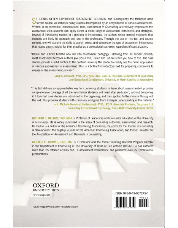 Assessment in Counseling: Practice and Applications by Gerald A Juhnke and Richard S. Balkin (ISBN: 9780190672751) - Paperback