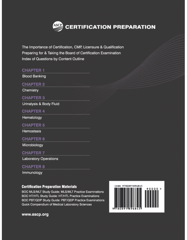 BOC Study Guide, 7th Edition: MLS-MLT Clinical Laboratory Examinations (ISBN 9780891896845) - Paperback