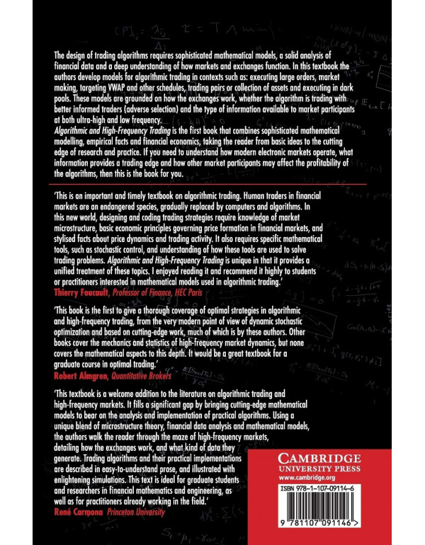 Algorithmic and High-Frequency Trading by Álvaro Cartea, Sebastian Jaimungal & José Penalva – Paperback (ISBN: 9781107091146)