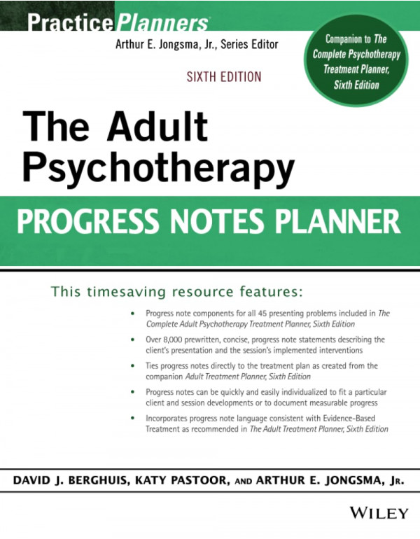 The Adult Psychotherapy Progress Notes Planner, 6th Edition (ISBN 9781119691181) *DOWNLOAD VERSION*