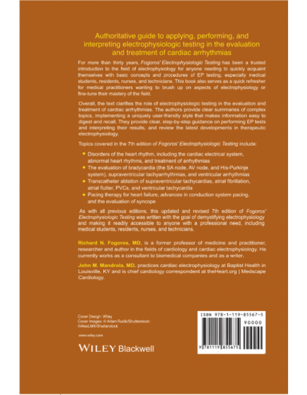 Fogoros' Electrophysiologic Testing, 7th Edition by Richard N. Fogoros – Hardcover (ISBN: 9781119855675)