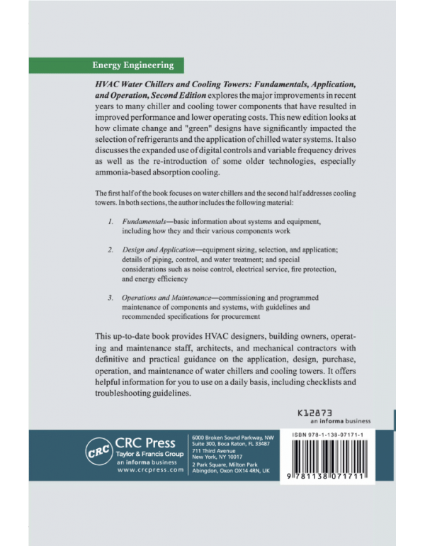 HVAC Water Chillers and Cooling Towers: Fundamentals, Application, and Operation, 2nd Edition by Herbert W. Stanford III (ISBN 9781138071711) - Paperback