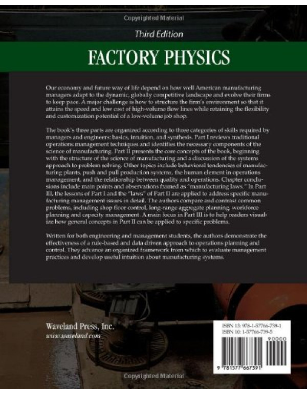 Factory Physics 3rd edition by Wallace Hopp, Mark Spearman - Buy Now