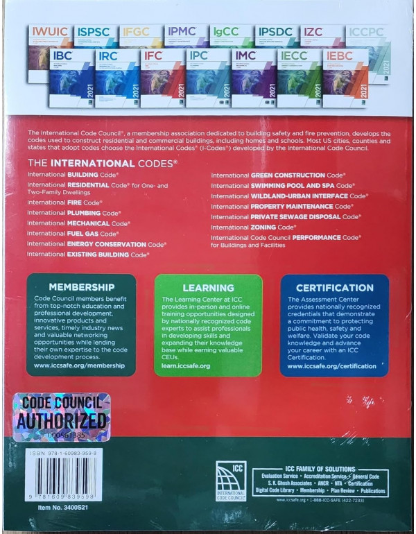2021 International Fire Code (IFC) by ICC (International Code Council) ISBN: 9781609839598 - Paperback