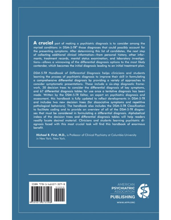 DSM-5-TR Handbook of Differential Diagnosis by Michael B. First (ISBN: 9781615373598) – Paperback