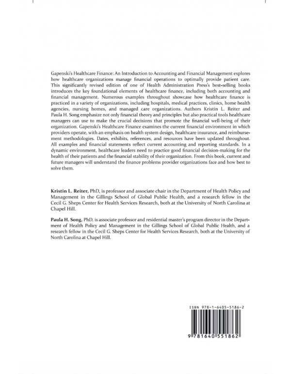 Gapenski’s Healthcare Finance: An Introduction to Accounting and Financial Management, 7th Edition by Kristin L. Reiter (ISBN 9781640551862) - Hardcover