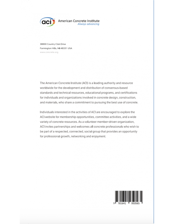 ACI CODE-318-19(22): Building Code Requirements for Structural Concrete and Commentary (Reapproved 2022) by American Concrete Institute (ISBN: 9781641950565) - Paperback