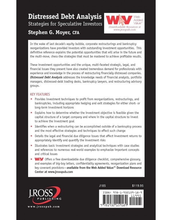 Distressed Debt Analysis: Strategies for Speculative Investors by Stephen G. Moyer (ISBN 9781932159189) - Hardcover