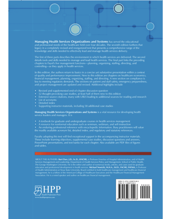 Managing Health Services Organizations and Systems, 7th Edition by Darr, Nowicki & Chawla (ISBN: 9781938870903) – Hardcover