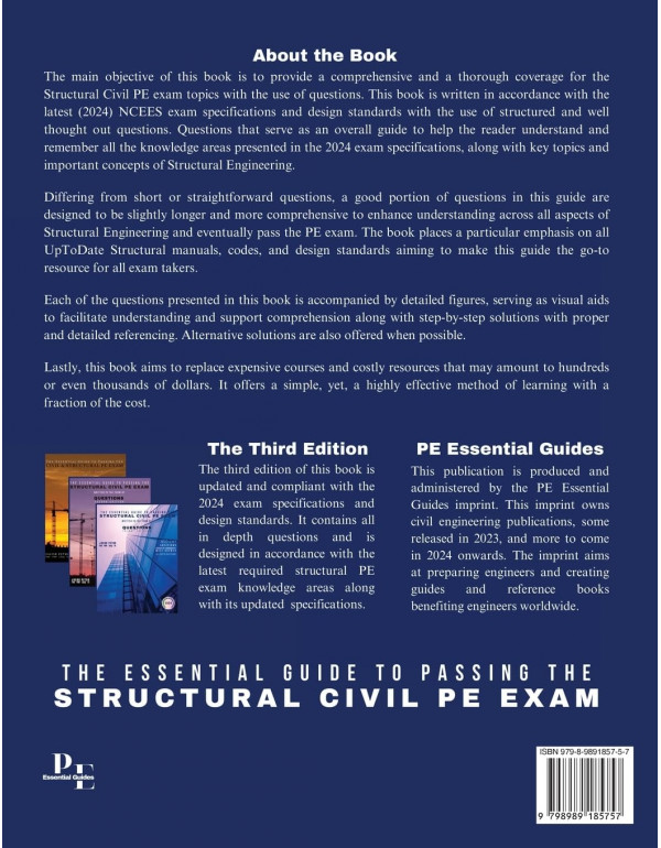 The Essential Guide to Passing the Structural Civil PE Exam 160 CBT Questions Every PE Candidate Must Answer ISBN: 9798989185757 – Paperback
