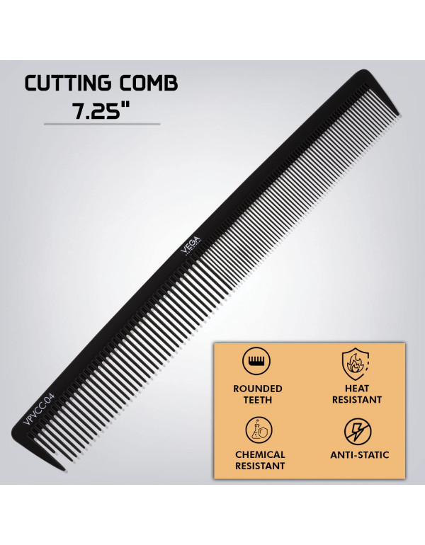 GOATs PROFESSIONAL Hair Cutting Comb 7.25 Inch | Carbon Anti-Static Black Line Hair Comb for Men & Women | Hair Styling, Grooming, Hair Cutting, Sectioning, Barber, Salon, Home Use