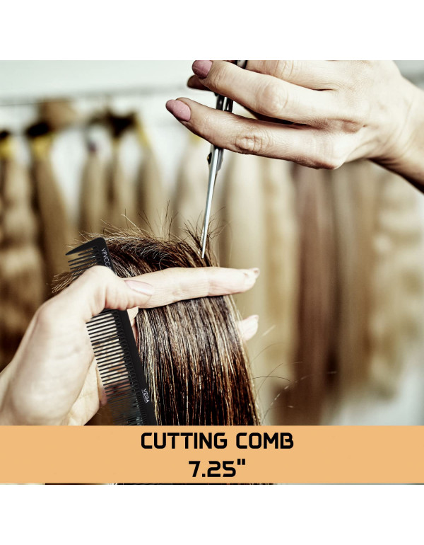 GOATs PROFESSIONAL Hair Cutting Comb 7.25 Inch | Carbon Anti-Static Black Line Hair Comb for Men & Women | Hair Styling, Grooming, Hair Cutting, Sectioning, Barber, Salon, Home Use