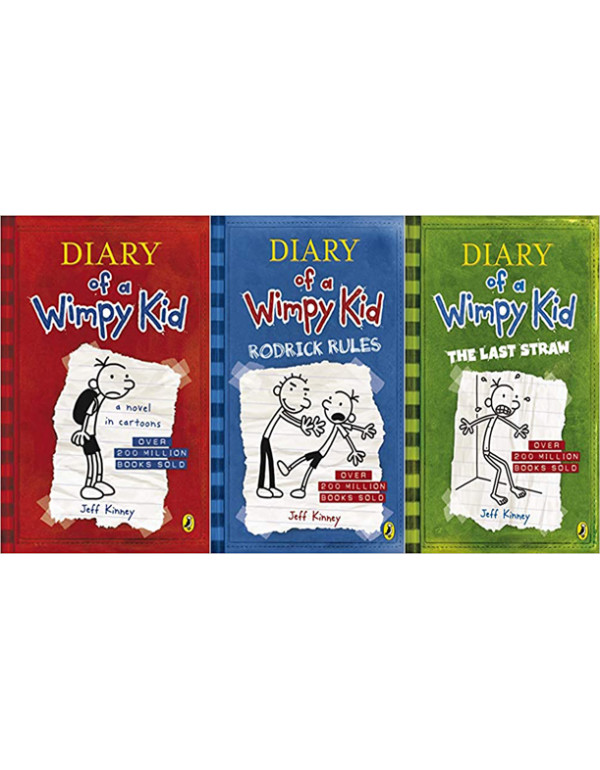 Diary of a Wimpy Kid book 1, 2 and 3 By Jeff Kinne...