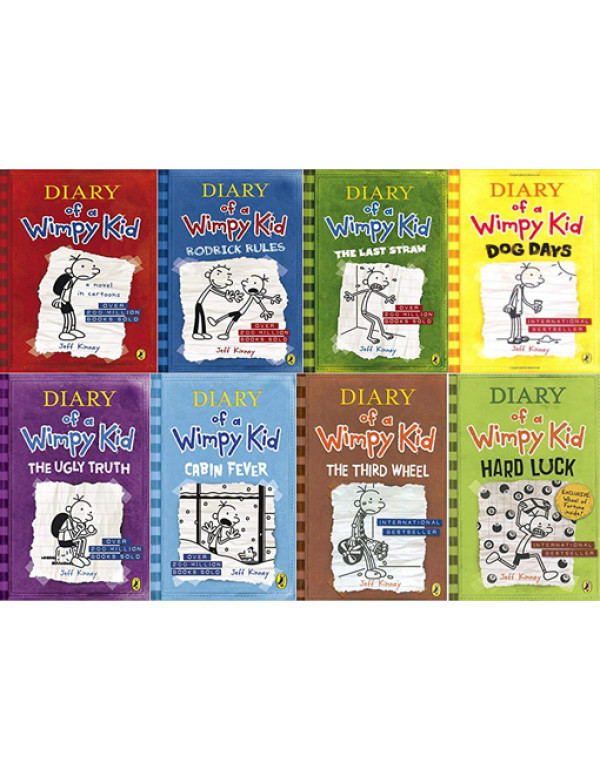 Diary of a Wimpy Kid book 8 Book Set By Jeff Kinne...